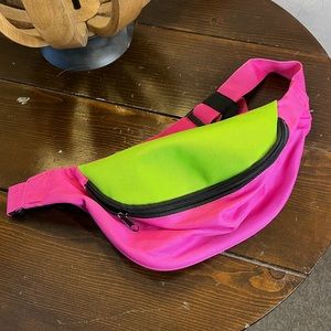 Neon pink green Fanny pack costume party 80’s theme bag